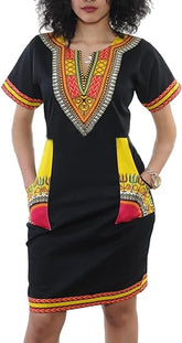 V Neck Printed Bodycon Shift Dress